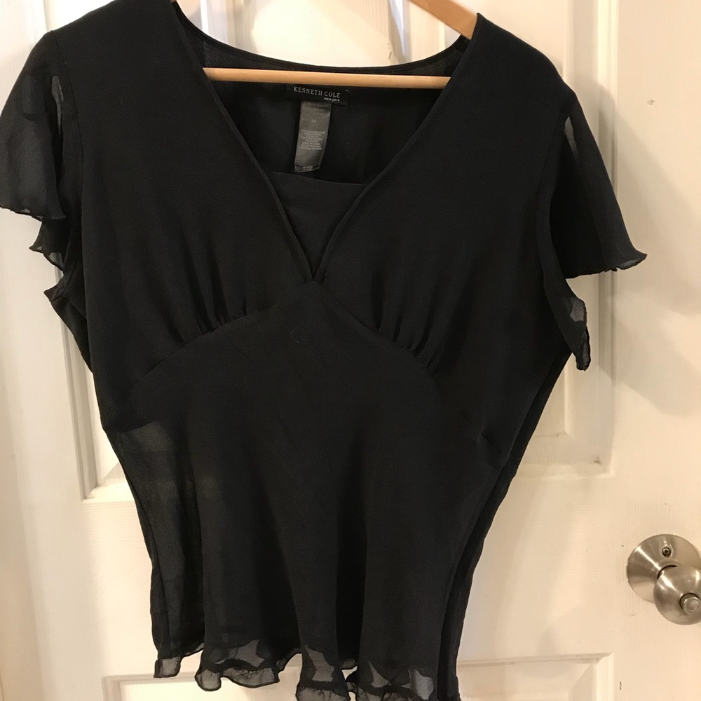 Sheer midriff blouse Kenneth Cole